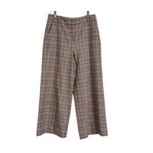Halogen Wide Cropped Plaid Pant Sz 0 No Wool Gray Purple